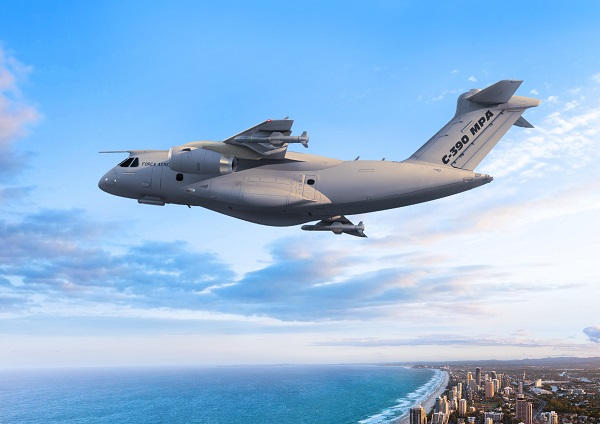Brasil: Embraer planeja versão de “patrulha marítima” de seu avião de transporte C-390